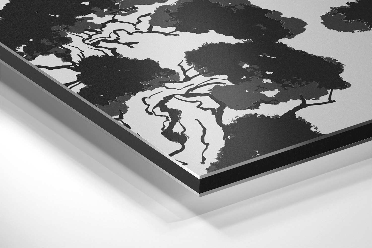 Berglandschap in Oosterse Stijl Kunstwerk-canvas-dibond-plexiglas-wanddecoratie-WallArtistic