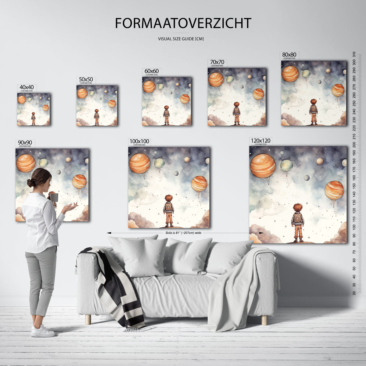 Jongen met planeten Poster