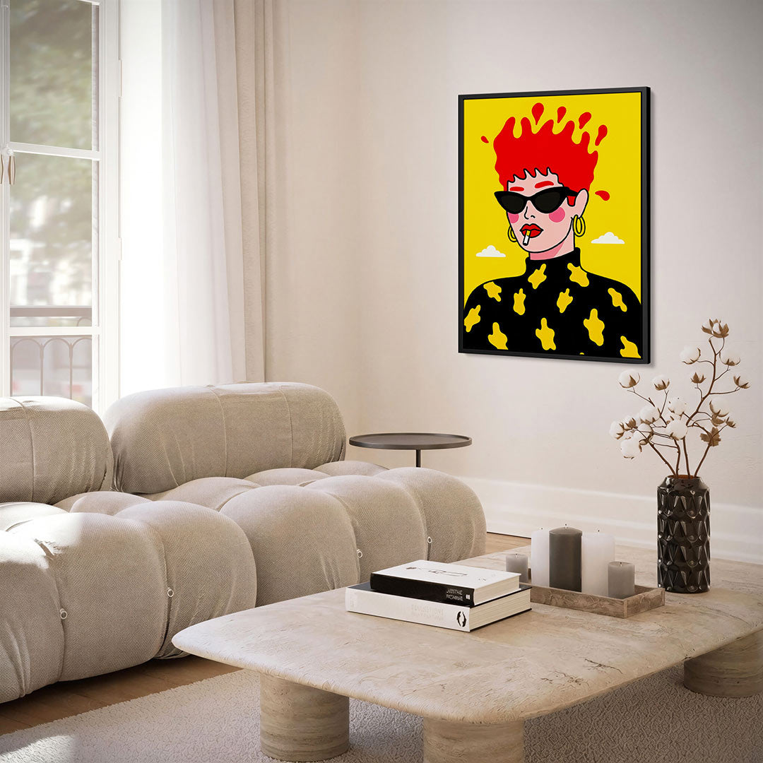 Vrolijke portret illustratie Kunstwerk
