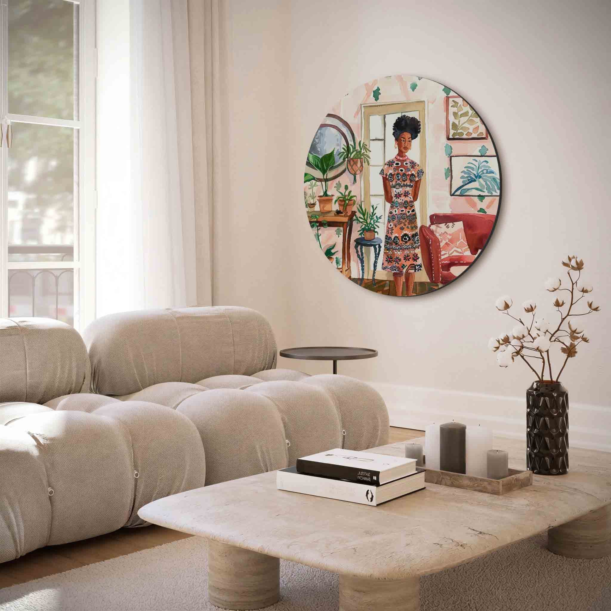 Vrouw in interieur Muurcirkel