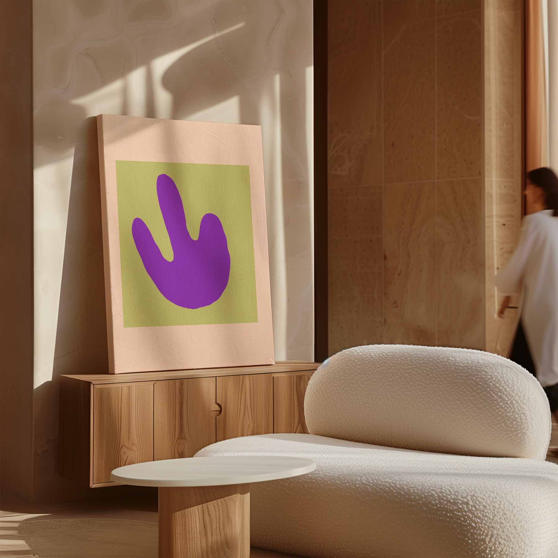 Paarse Abstracte Handafdruk Kunstwerk-canvas-dibond-plexiglas-wanddecoratie-WallArtistic