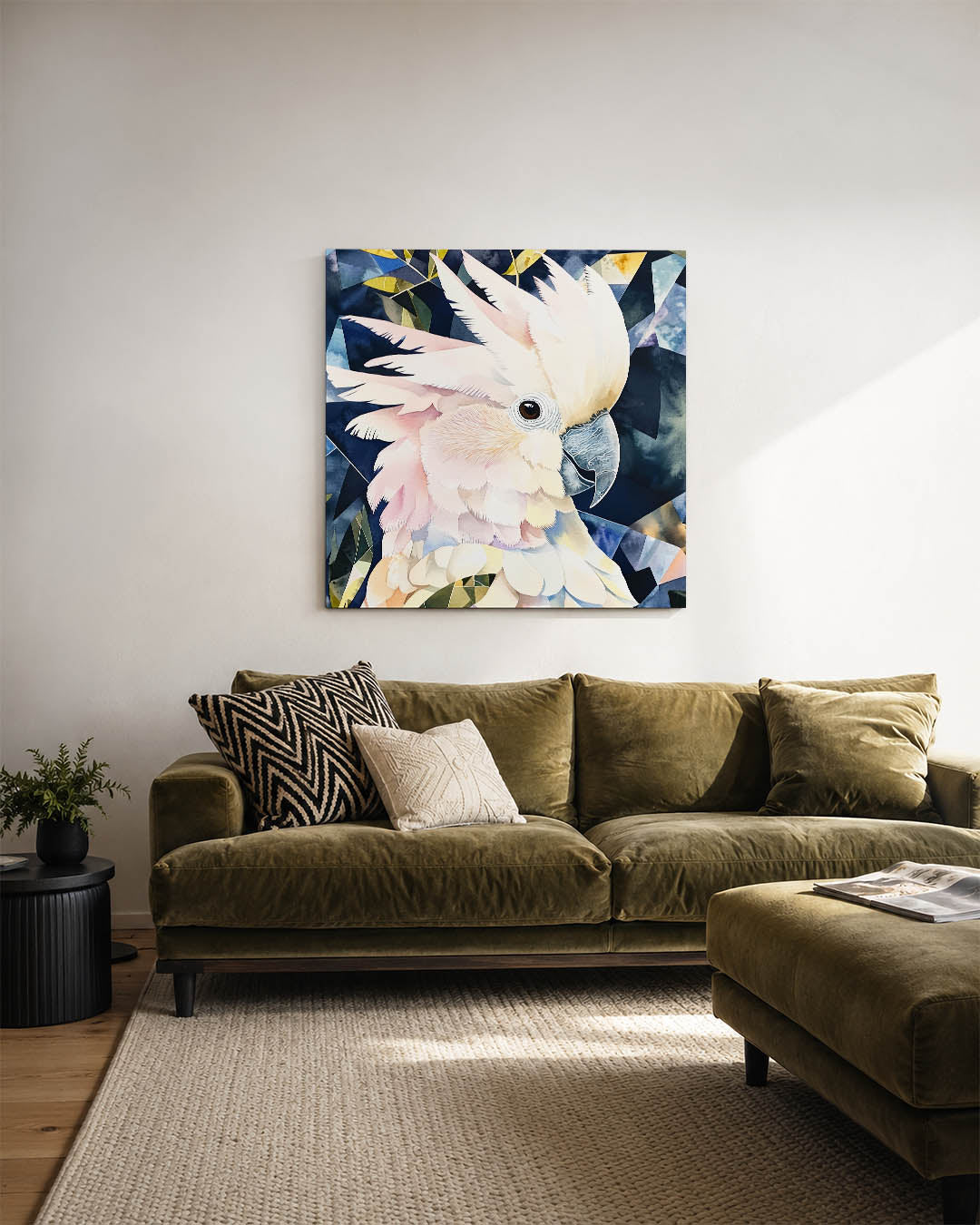 Vogelsilhouet met geometrie Kunstwerk