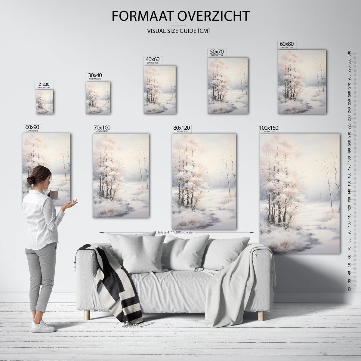 Winterlandschap met bomen Poster