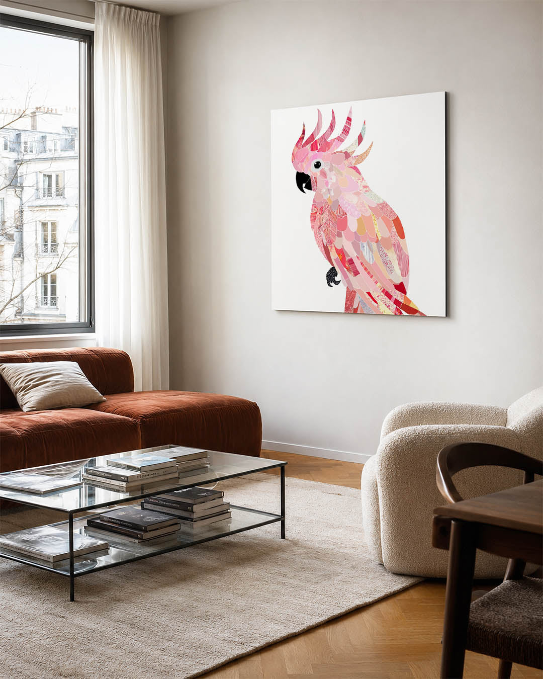 Vrolijke vogel collage Kunstwerk