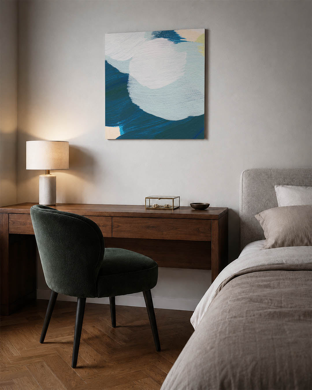 Vloeiende kleurencompositie Kunstwerk