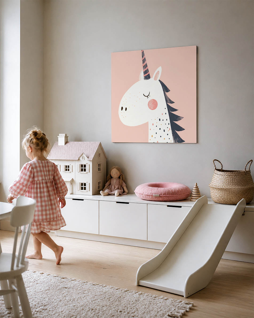 Dromerige eenhoorn illustratie Kunstwerk