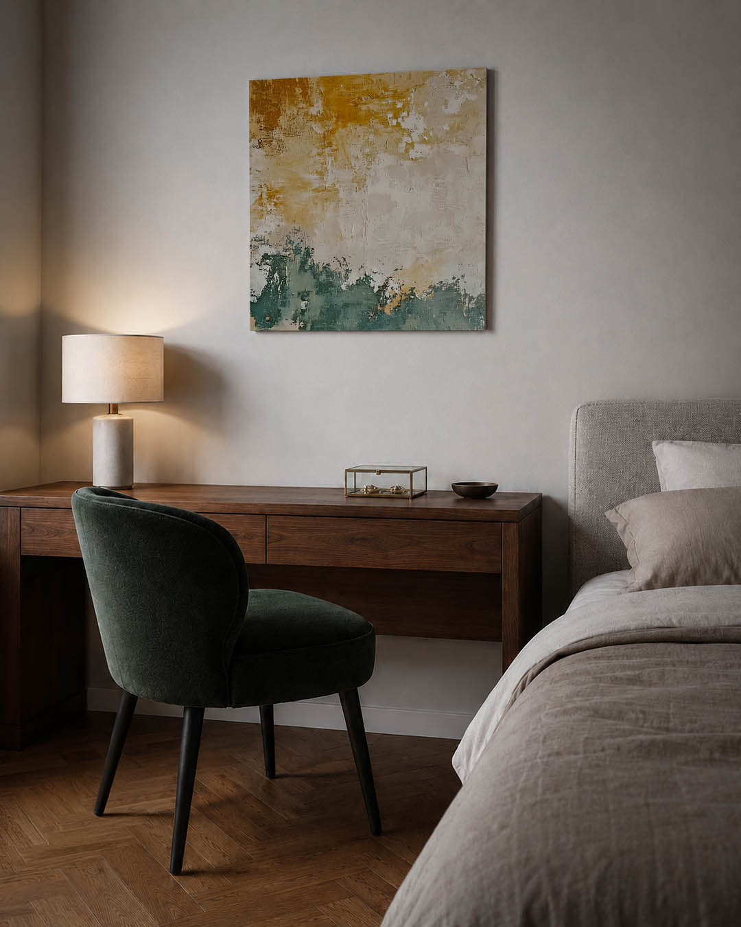 Gelaagde kleurencompositie Kunstwerk