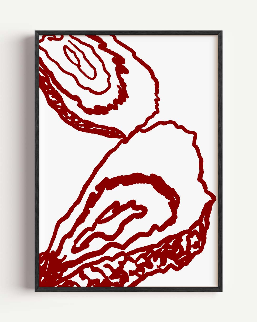 Minimalistische Rode Lijntekening Poster-WallArtistic