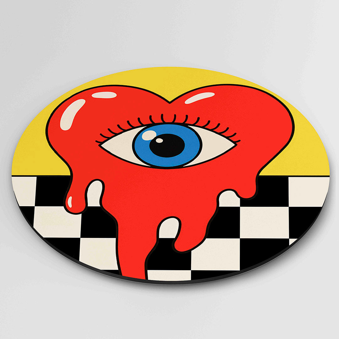 Rood hart met oog Muurcirkel