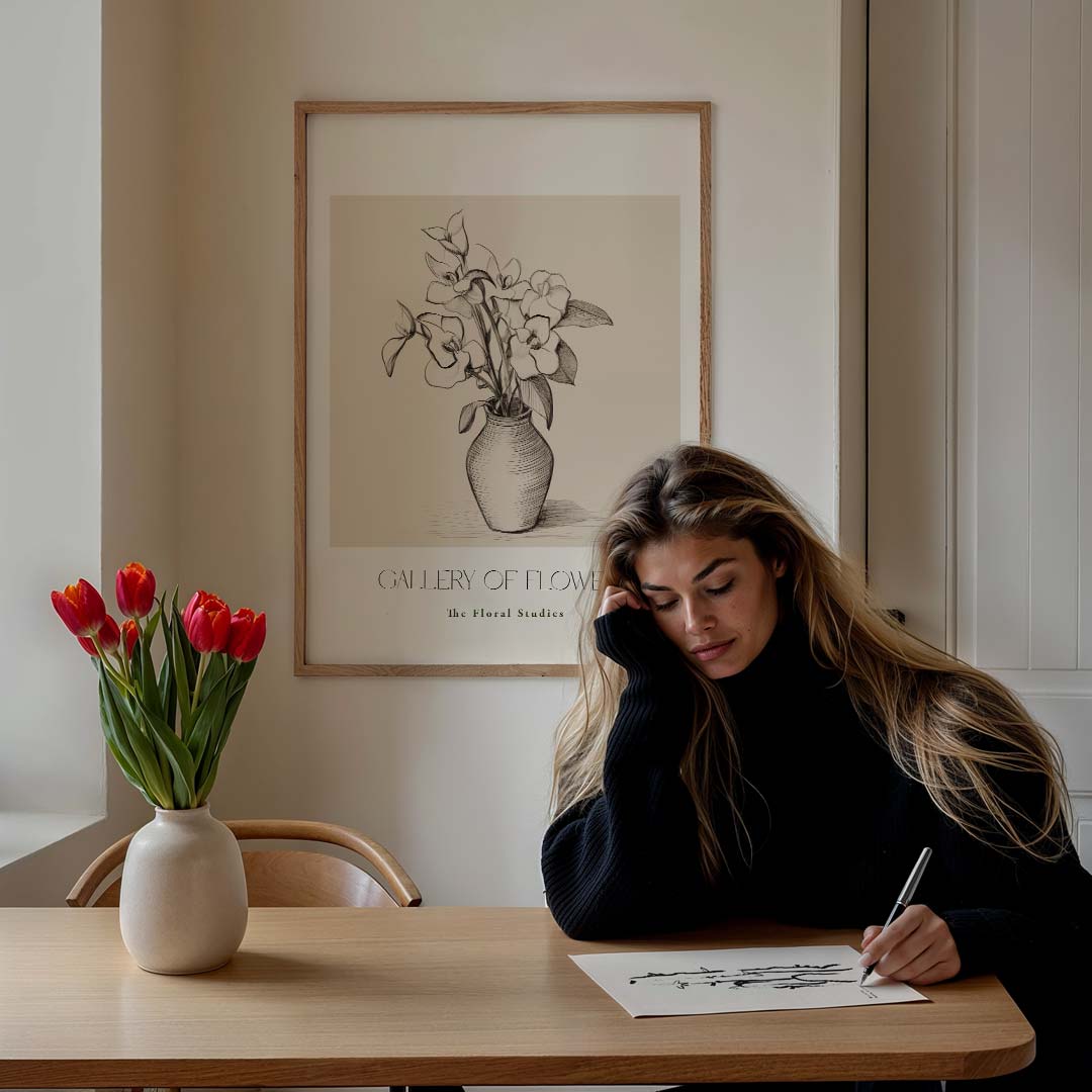 Elegante Bloemenstudie Poster-WallArtistic