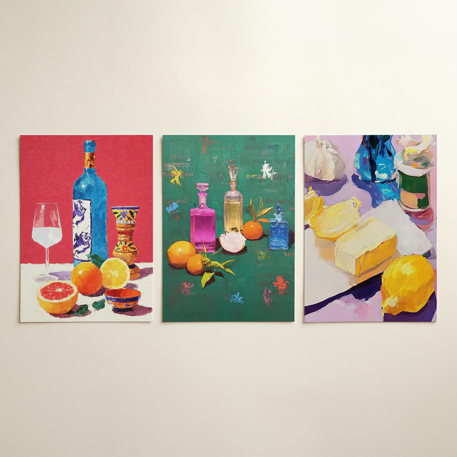 Kleurrijke tafelsetting Posterset