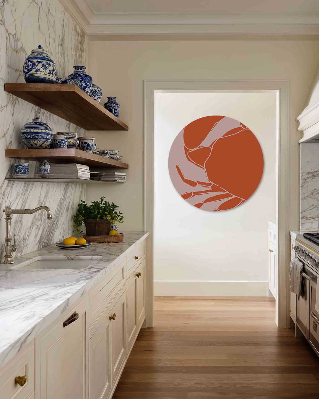 Oranje krab Muurcirkel