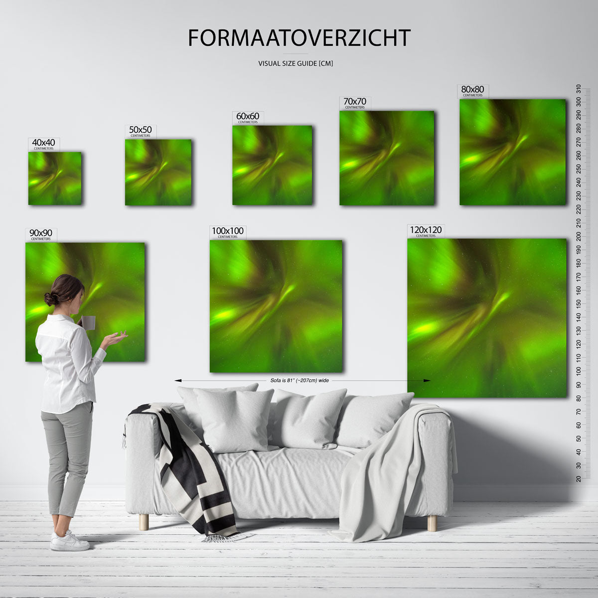 Groene lichtslierten Poster