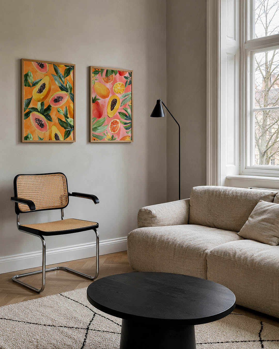 Fruitige kleurvlakken Posterset