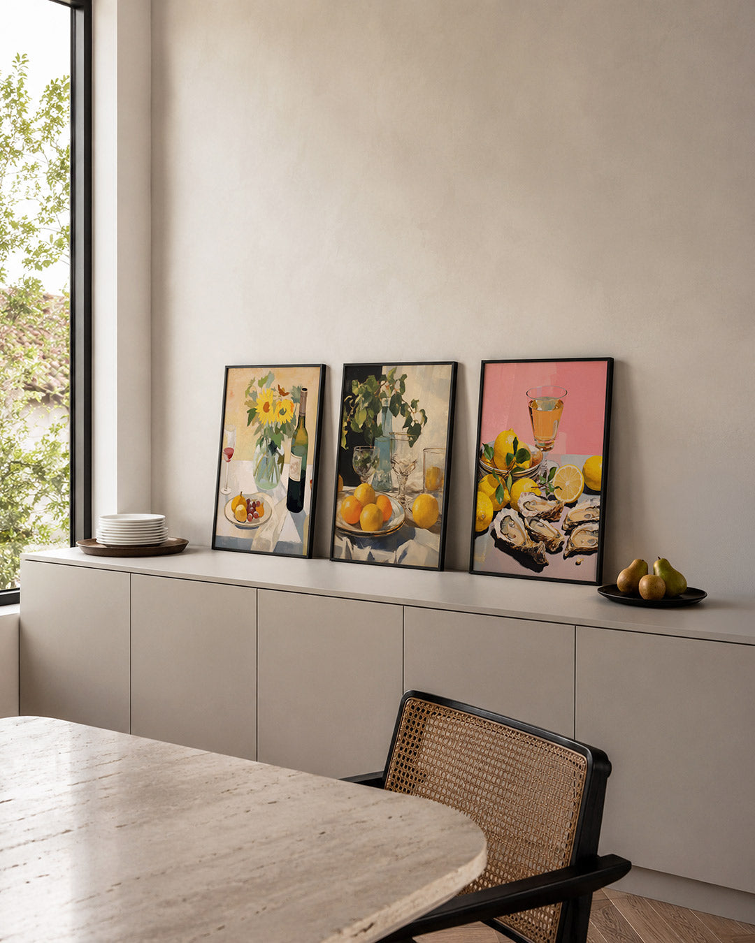 Zonnige tafelsetting Posterset