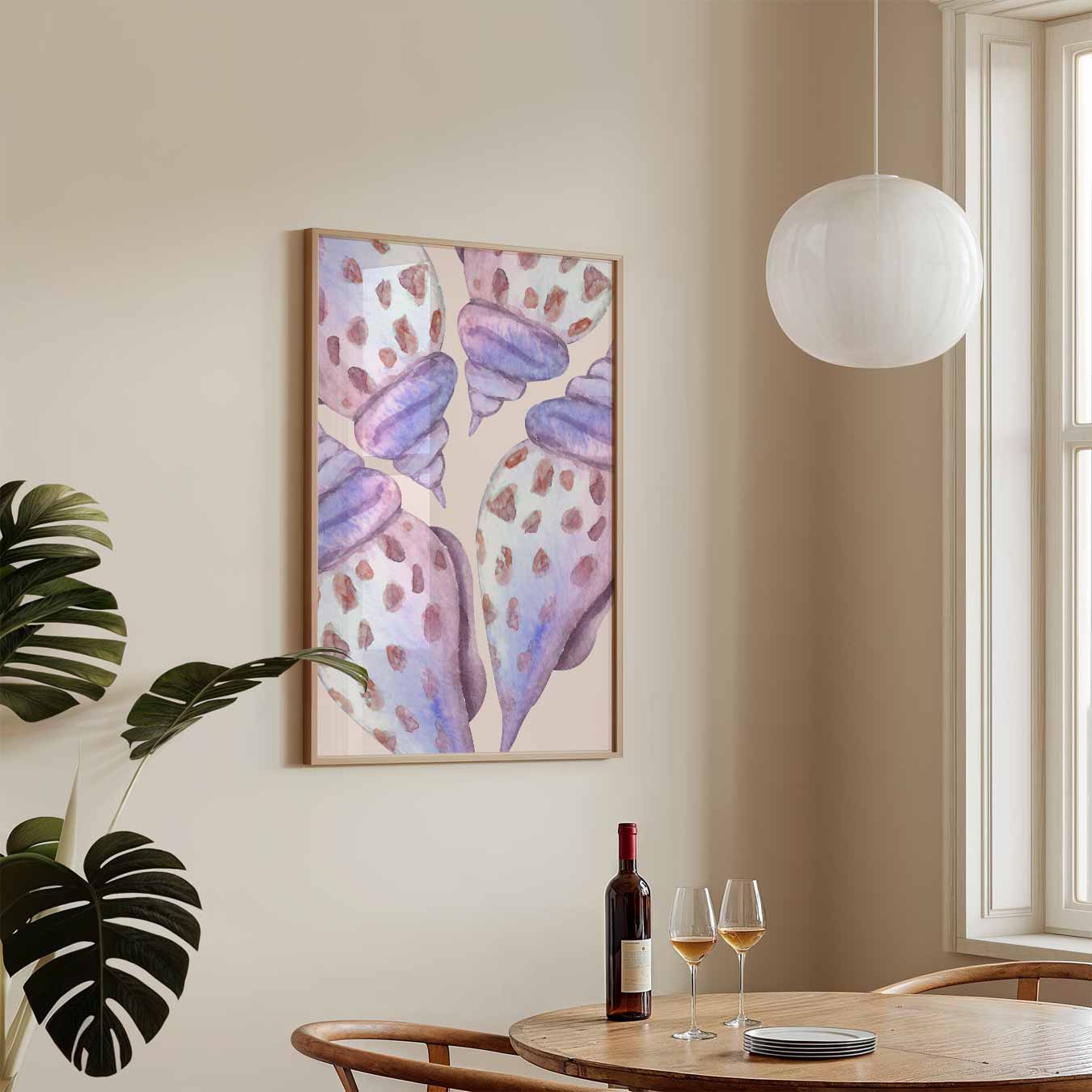 Roze Schelpen Poster-WallArtistic