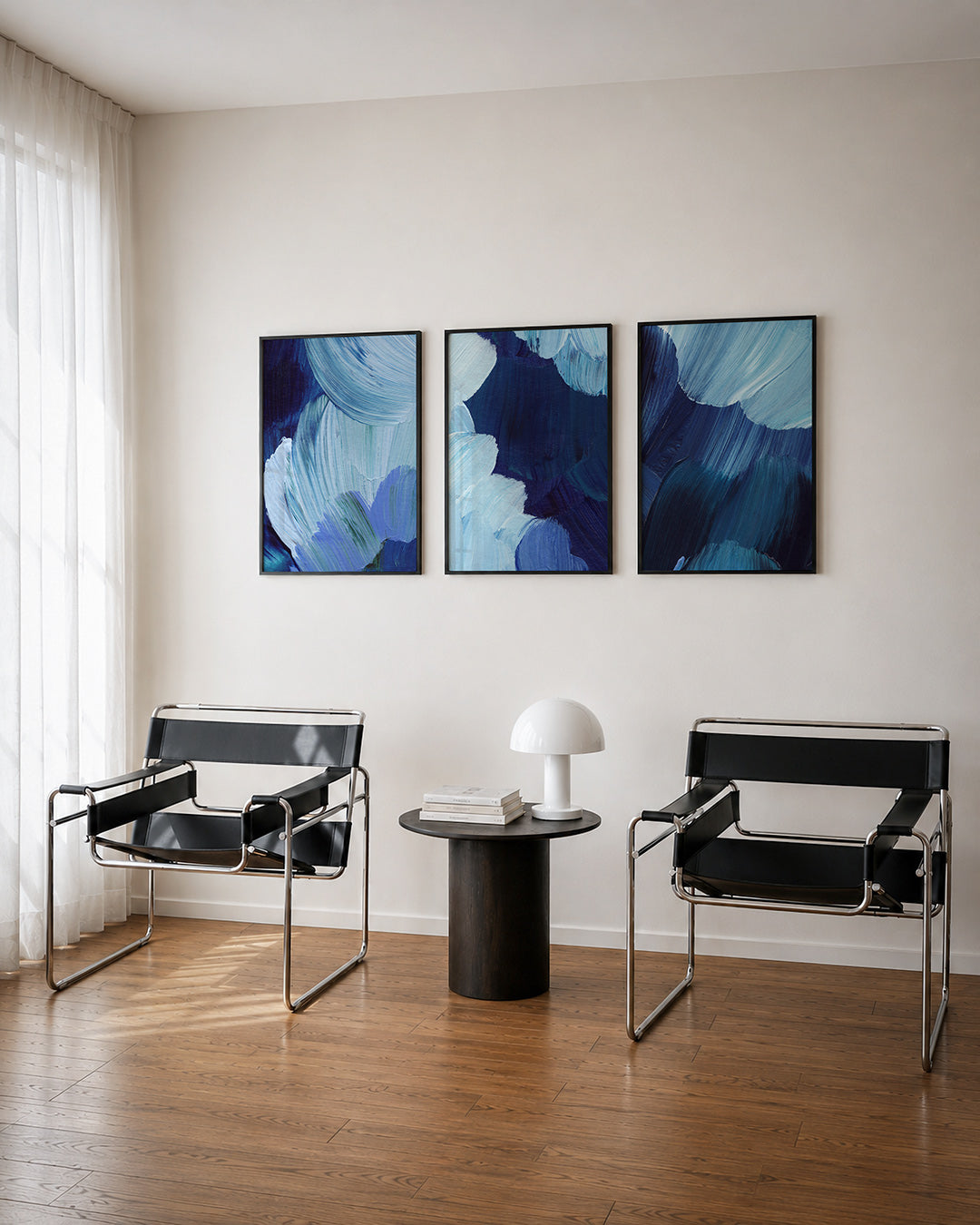 Blauwe kleurvlakken Posterset