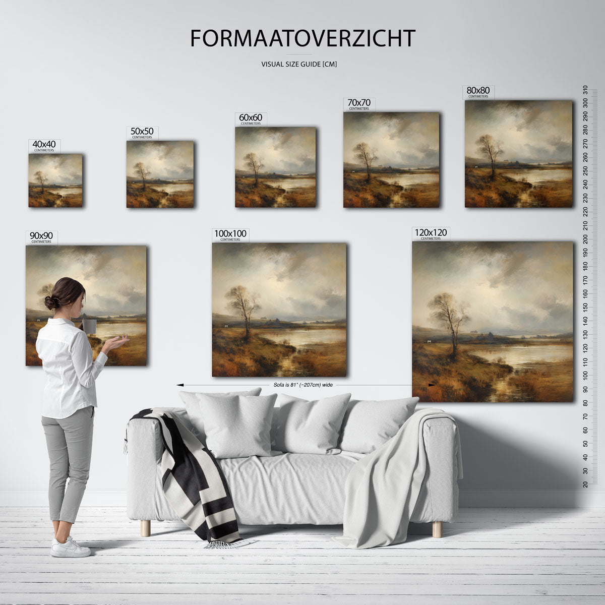 Landschap met boom en water Poster