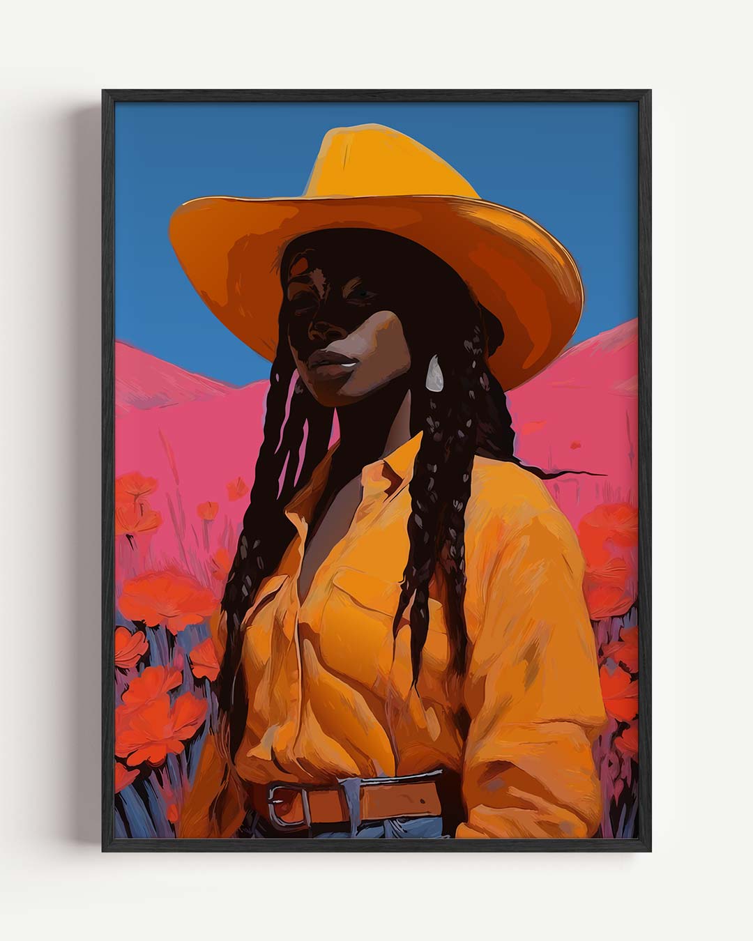 Vrouwelijke Cowboy Vibes Poster-WallArtistic
