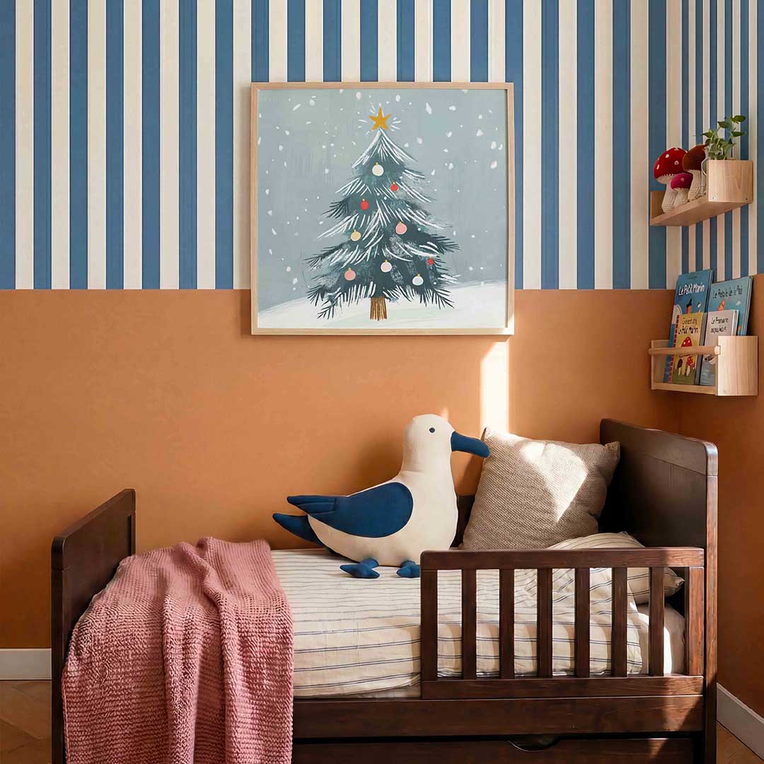 Kerstboom met sneeuw Poster