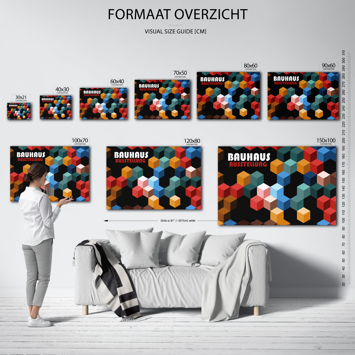 Kubusvormen en kleur Poster