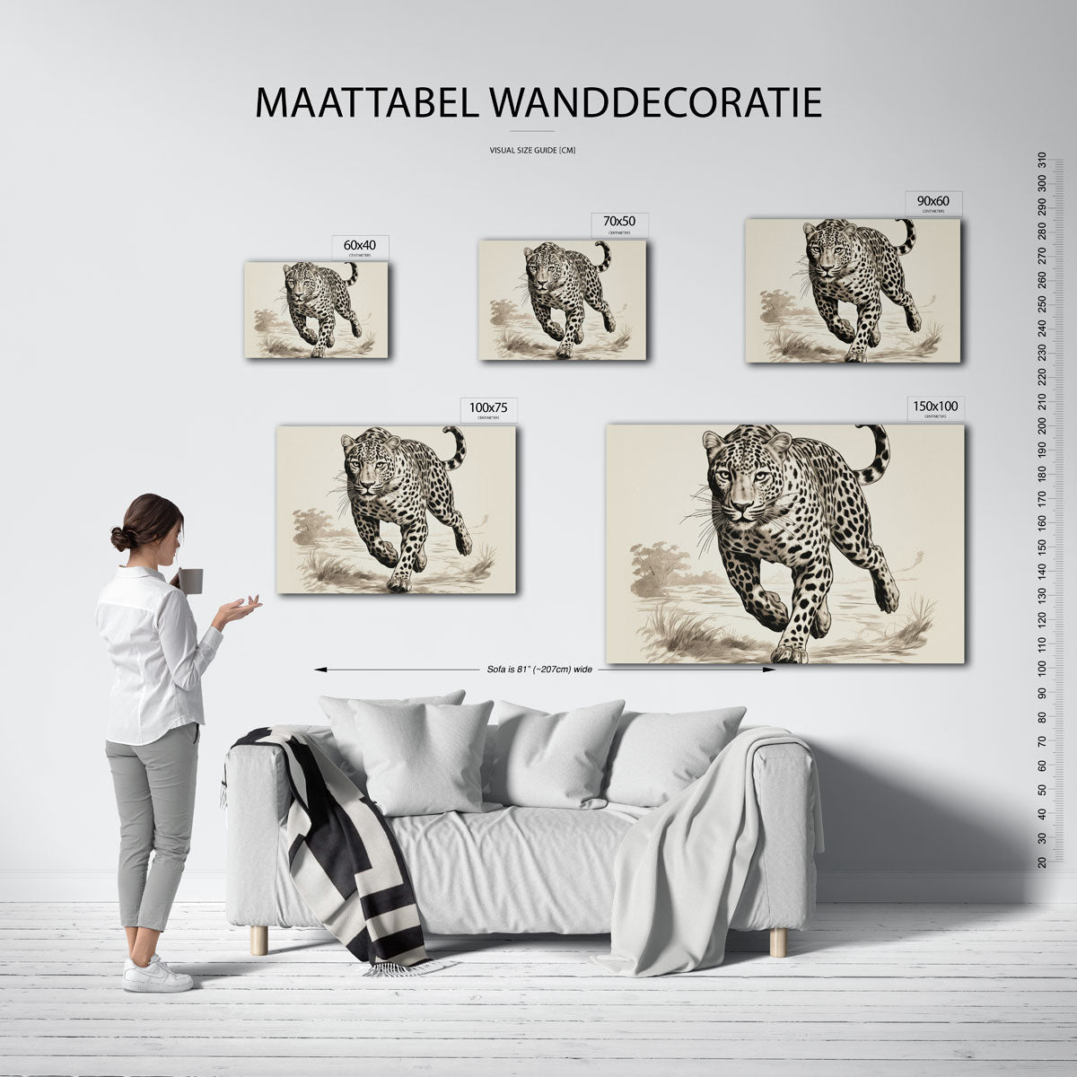 Dynamische luipaard Kunstwerk