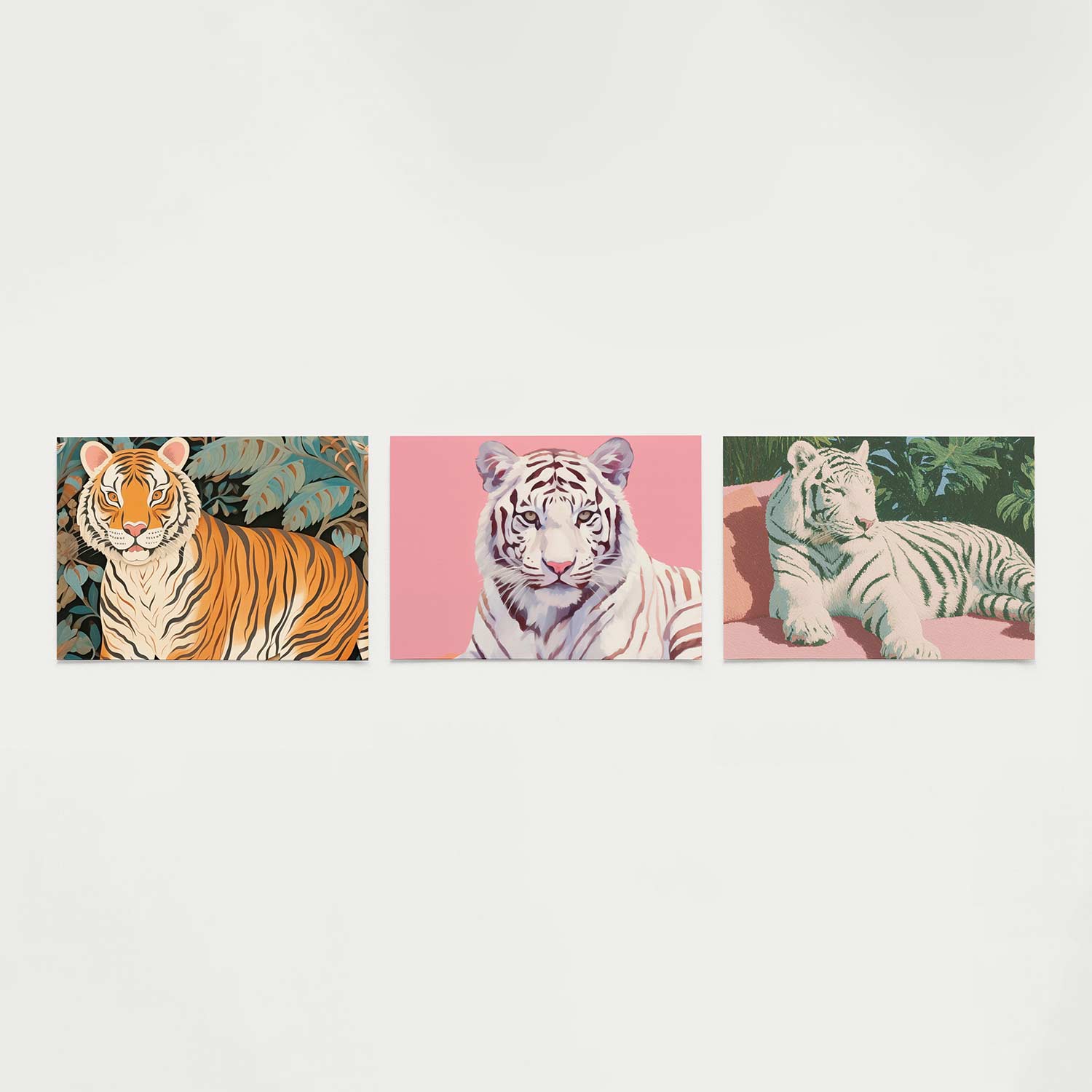 Tijger en bladeren Posterset