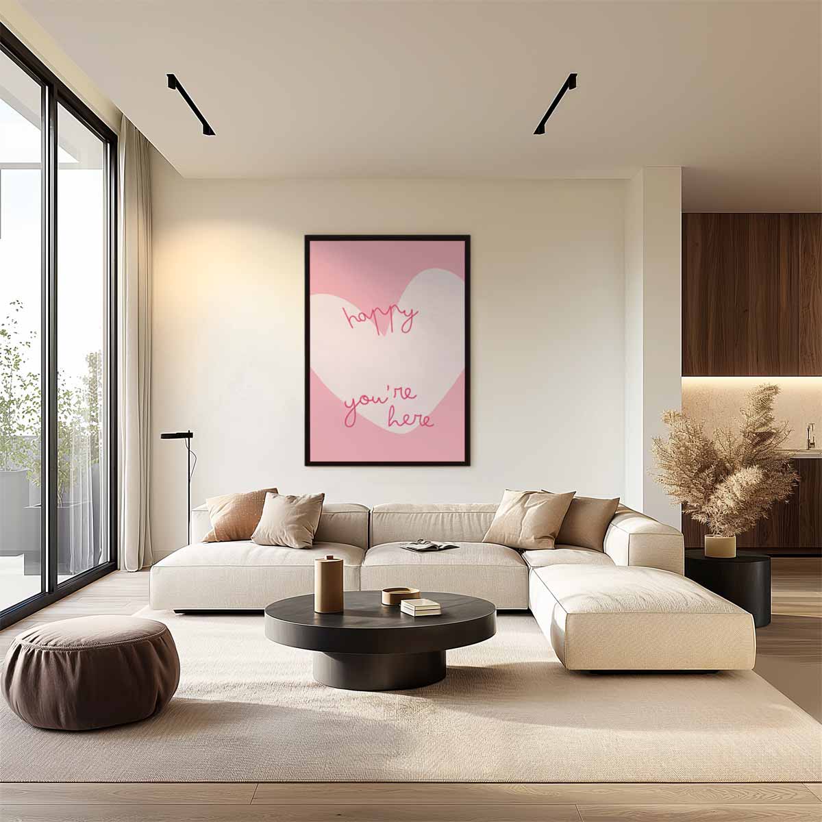 Welkom met Vrolijk Hart Kunstwerk-canvas-dibond-plexiglas-wanddecoratie-WallArtistic