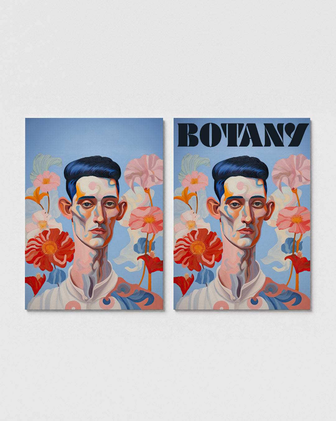 Kleurrijke portretvlakken Posterset