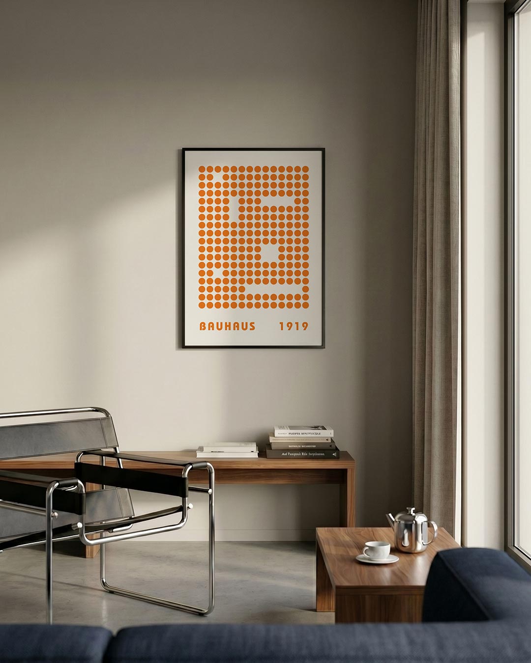 Oranje puntpatroon Poster