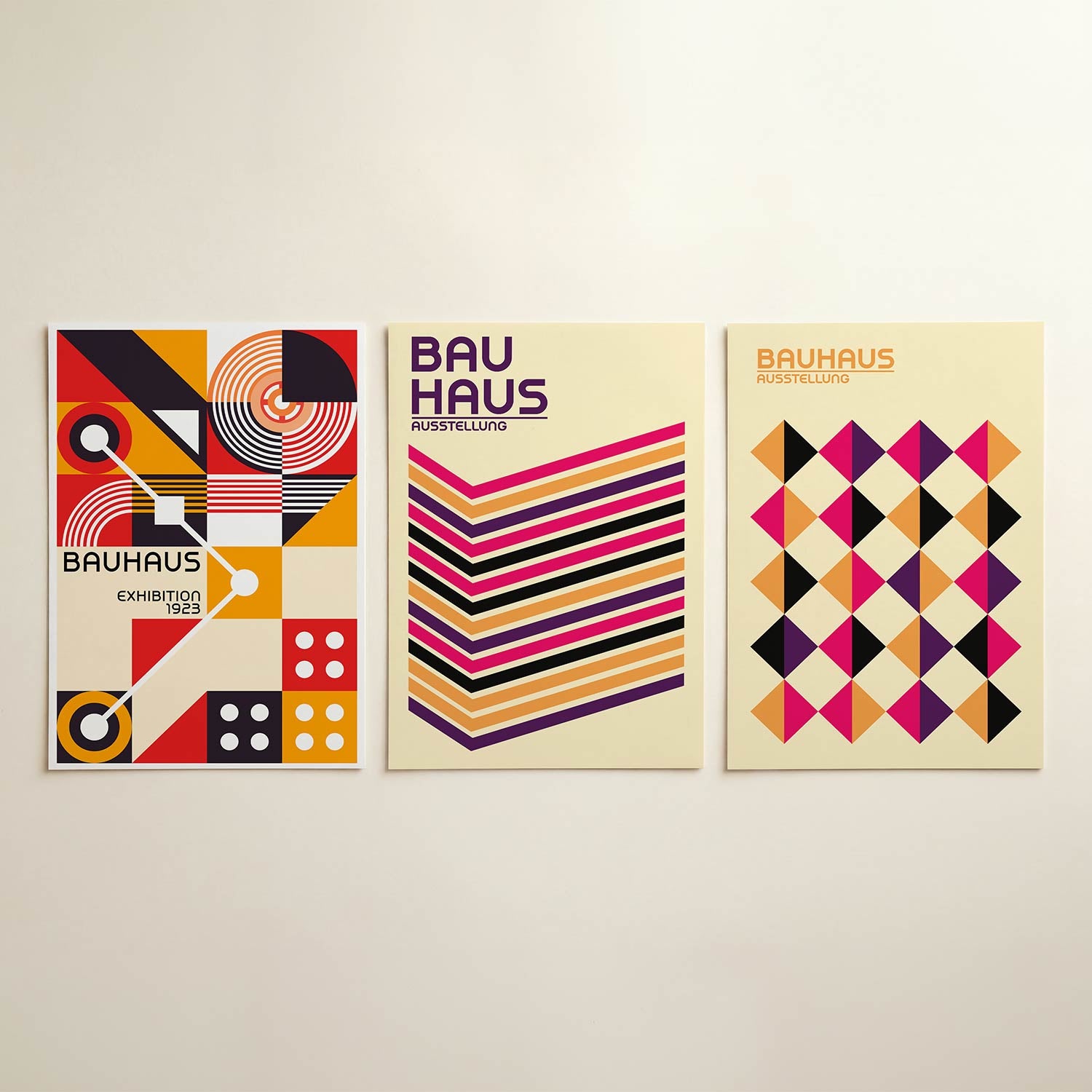 Kleurrijke vormenmix Posterset