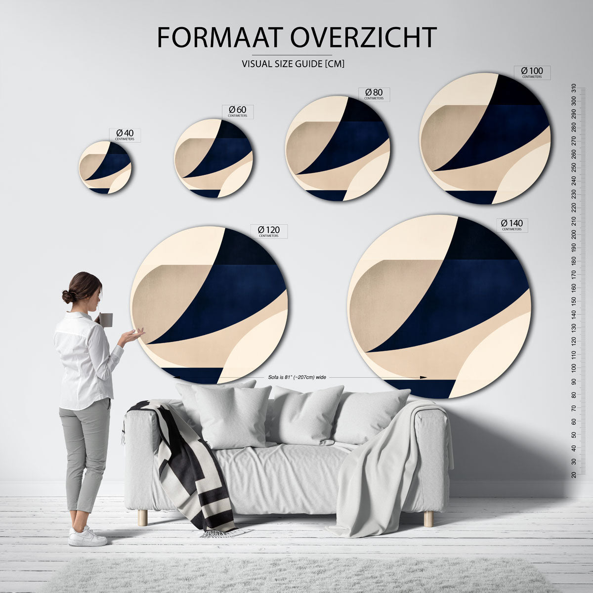 Abstracte vormen Muurcirkel
