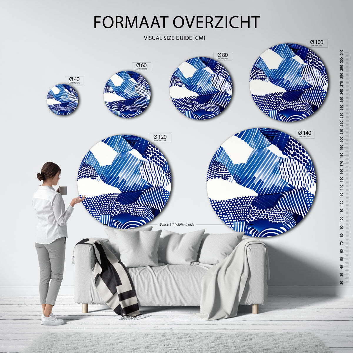 Grafische patronen Muurcirkel