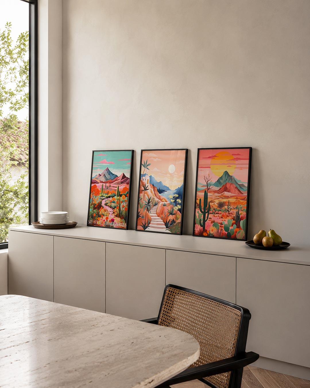 Kleurrijke bergen Posterset