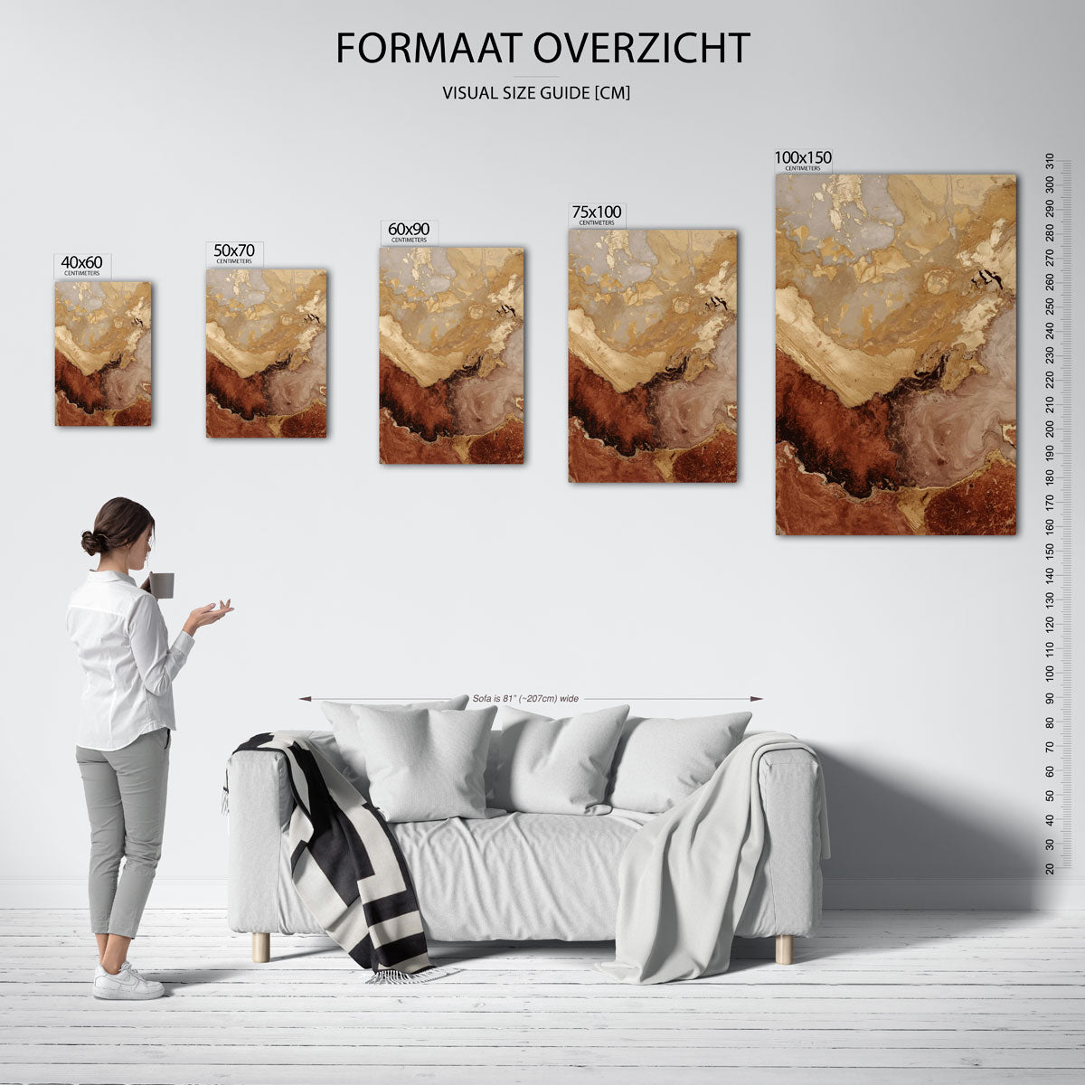 Aardse kleuren compositie Kunstwerk