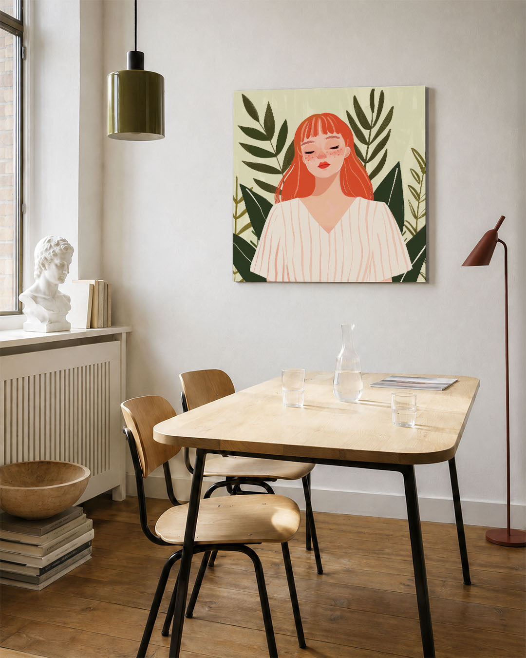 Vrouw met bladeren Kunstwerk