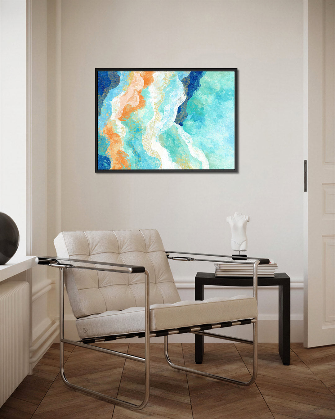 Golvende kleurencompositie Kunstwerk