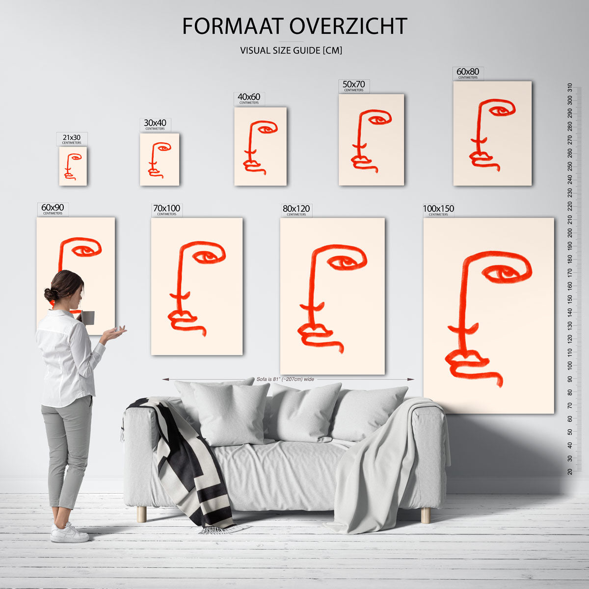 Minimalistisch gezicht Poster