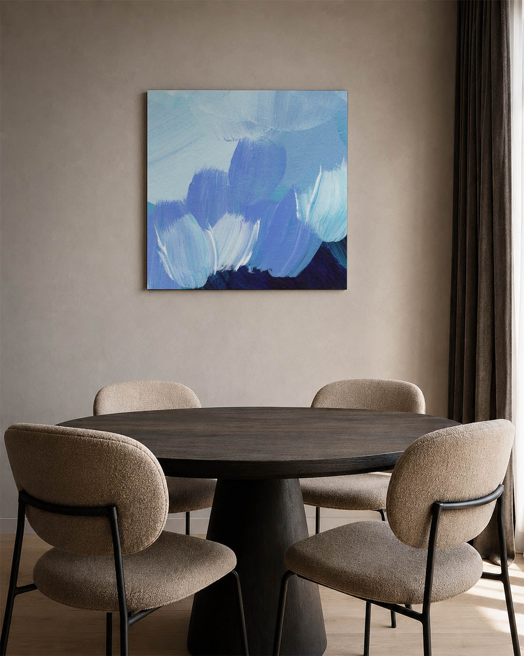 Dynamische blauwtinten Kunstwerk