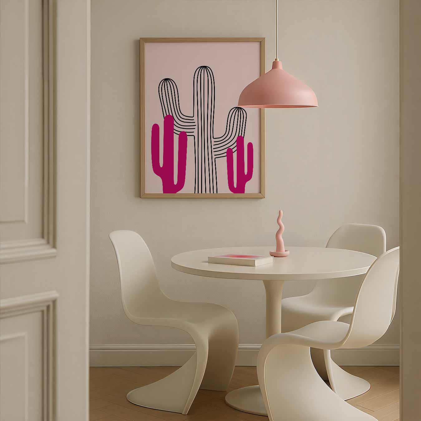 Felgekleurde Cactus Illustratie Poster-WallArtistic