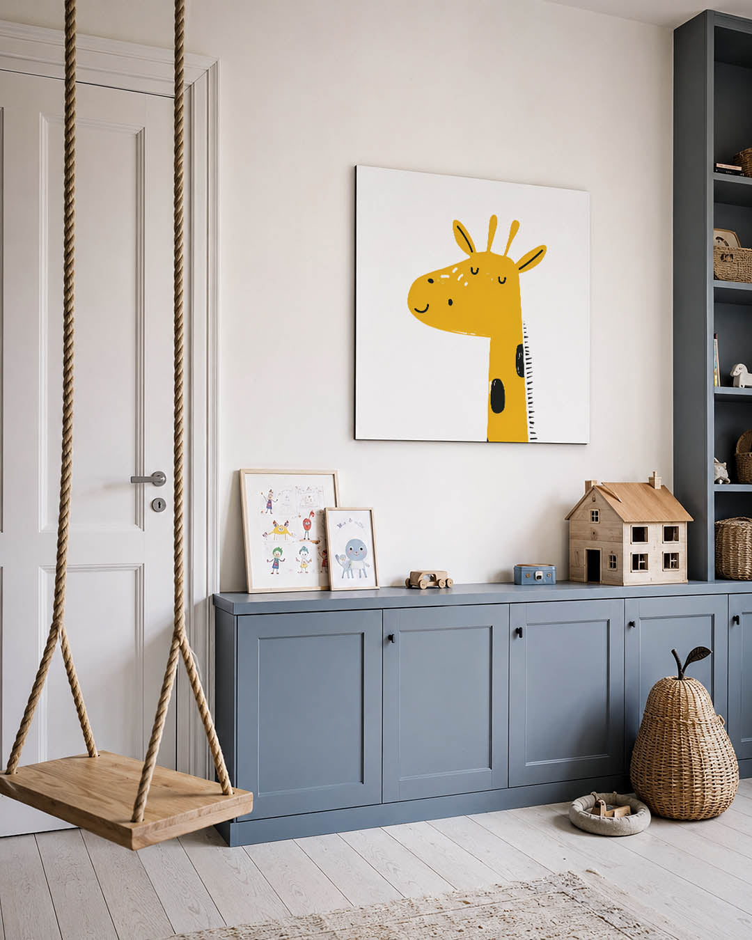 Vrolijke giraffe illustratie Kunstwerk