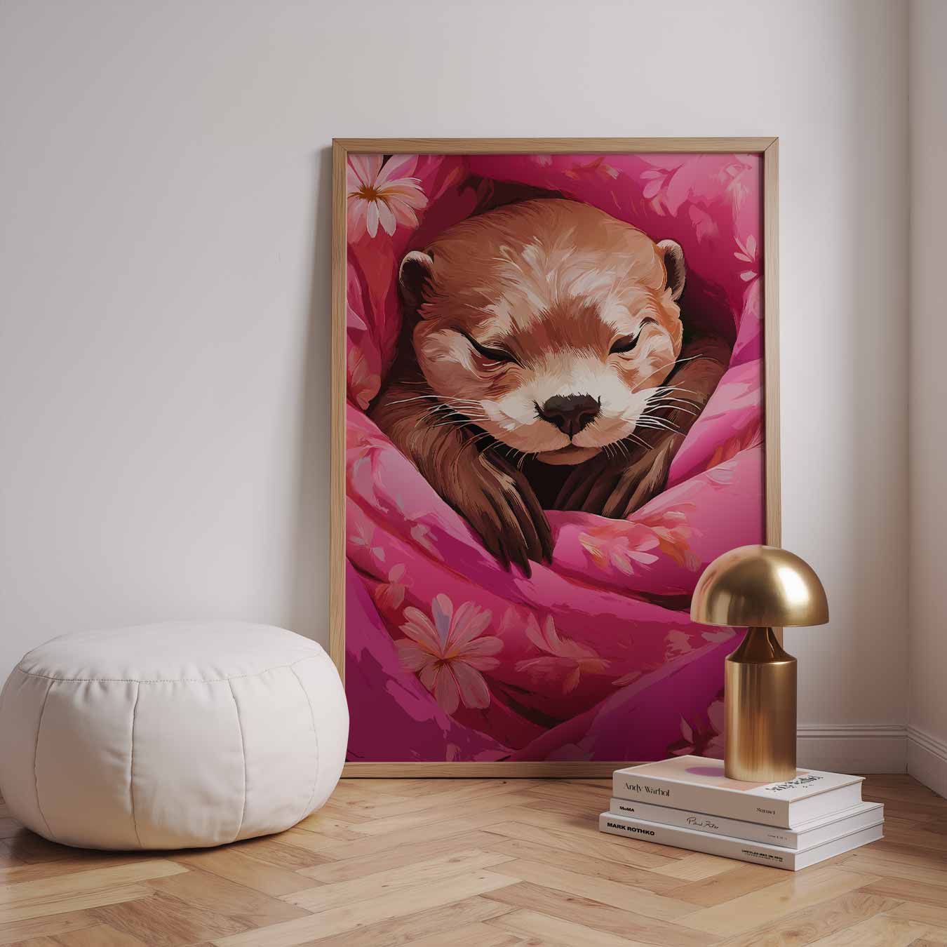 Schattige Onder-dekbed Otter Poster-WallArtistic
