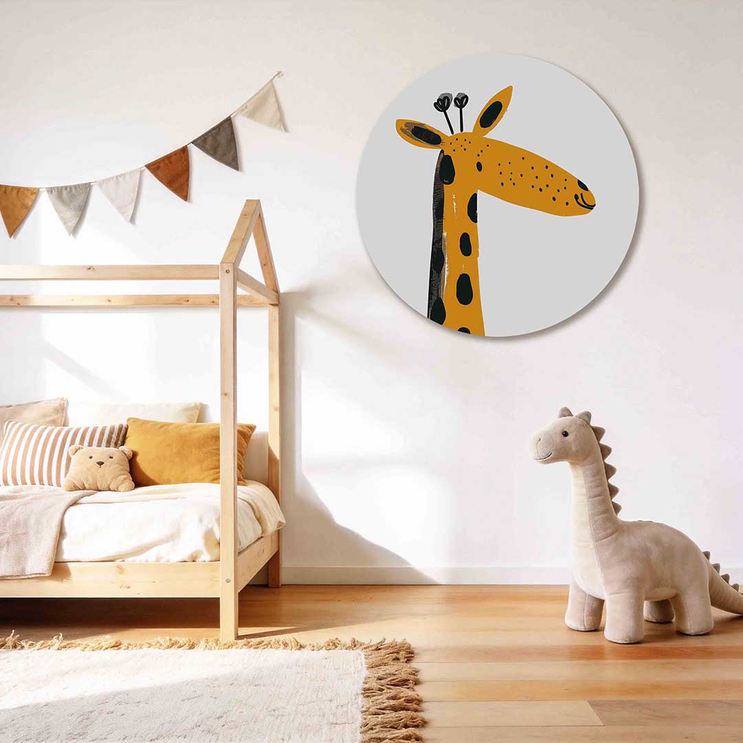 Giraffe illustratie Muurcirkel