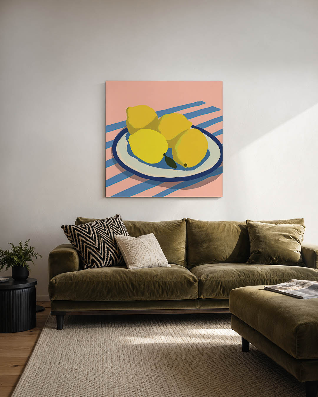 Citroenen op streepjes Kunstwerk