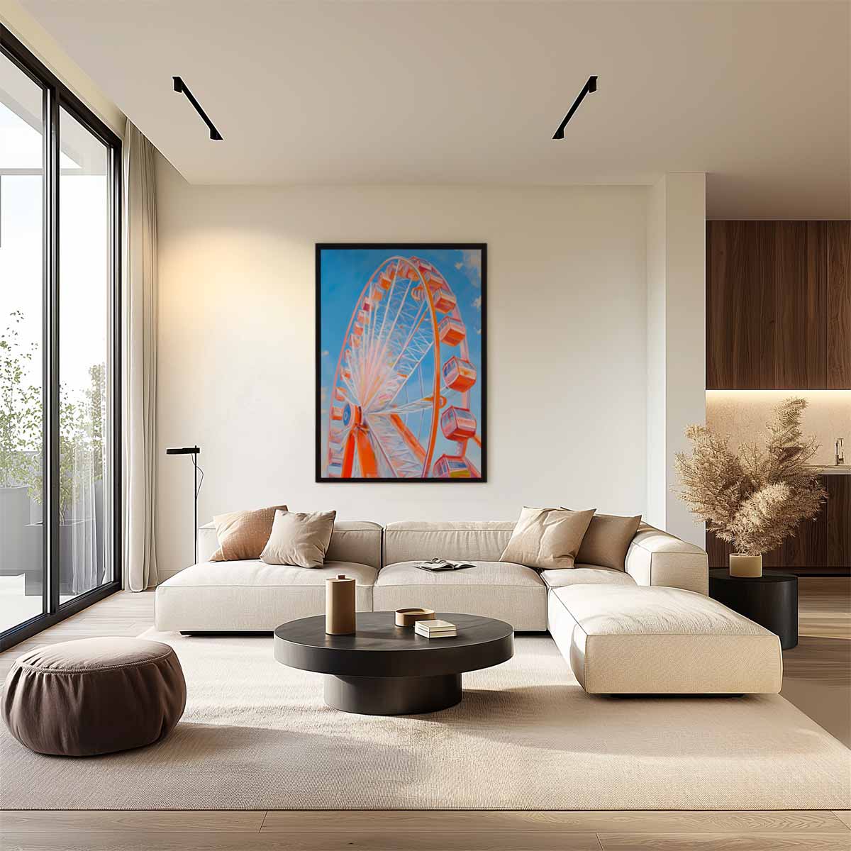 Vrolijk Reuzenrad in de Lucht Kunstwerk-canvas-dibond-plexiglas-wanddecoratie-WallArtistic