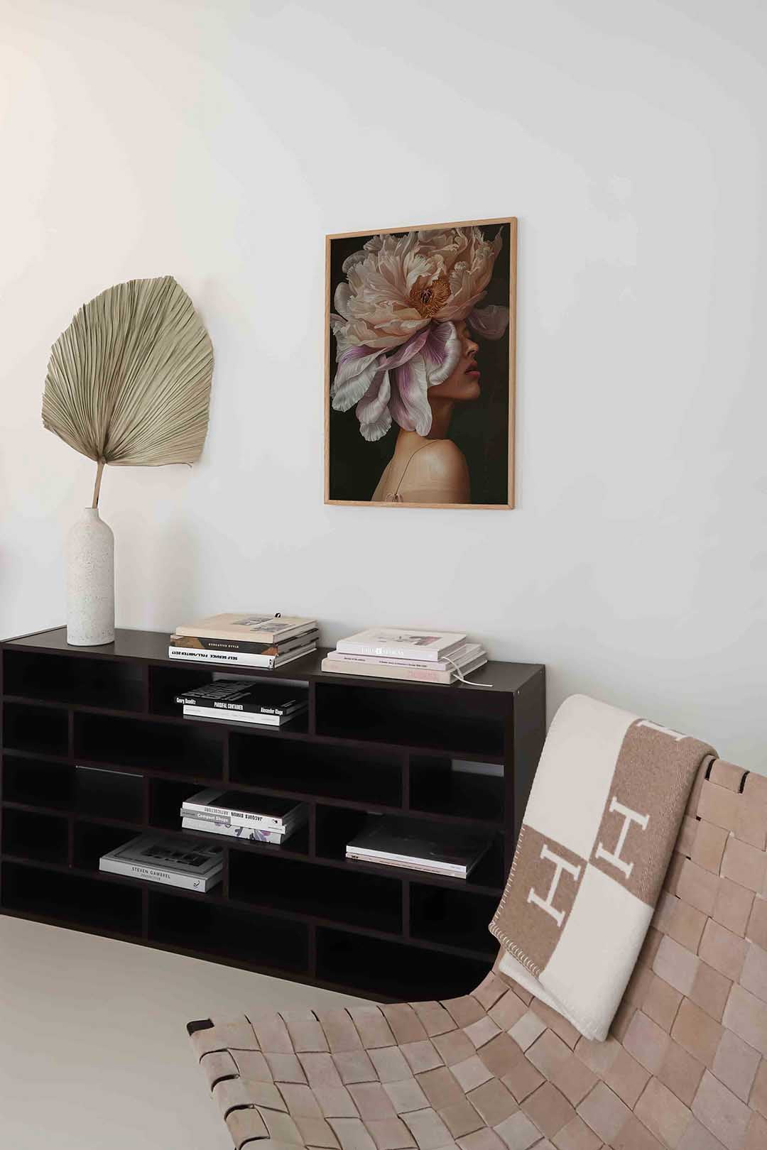 Bloem en gezicht Poster