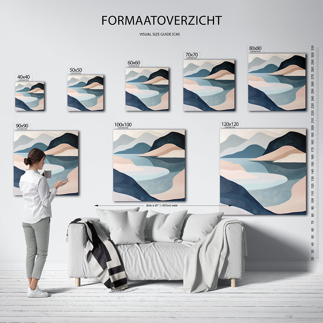 Vloeiende berglandschap Kunstwerk