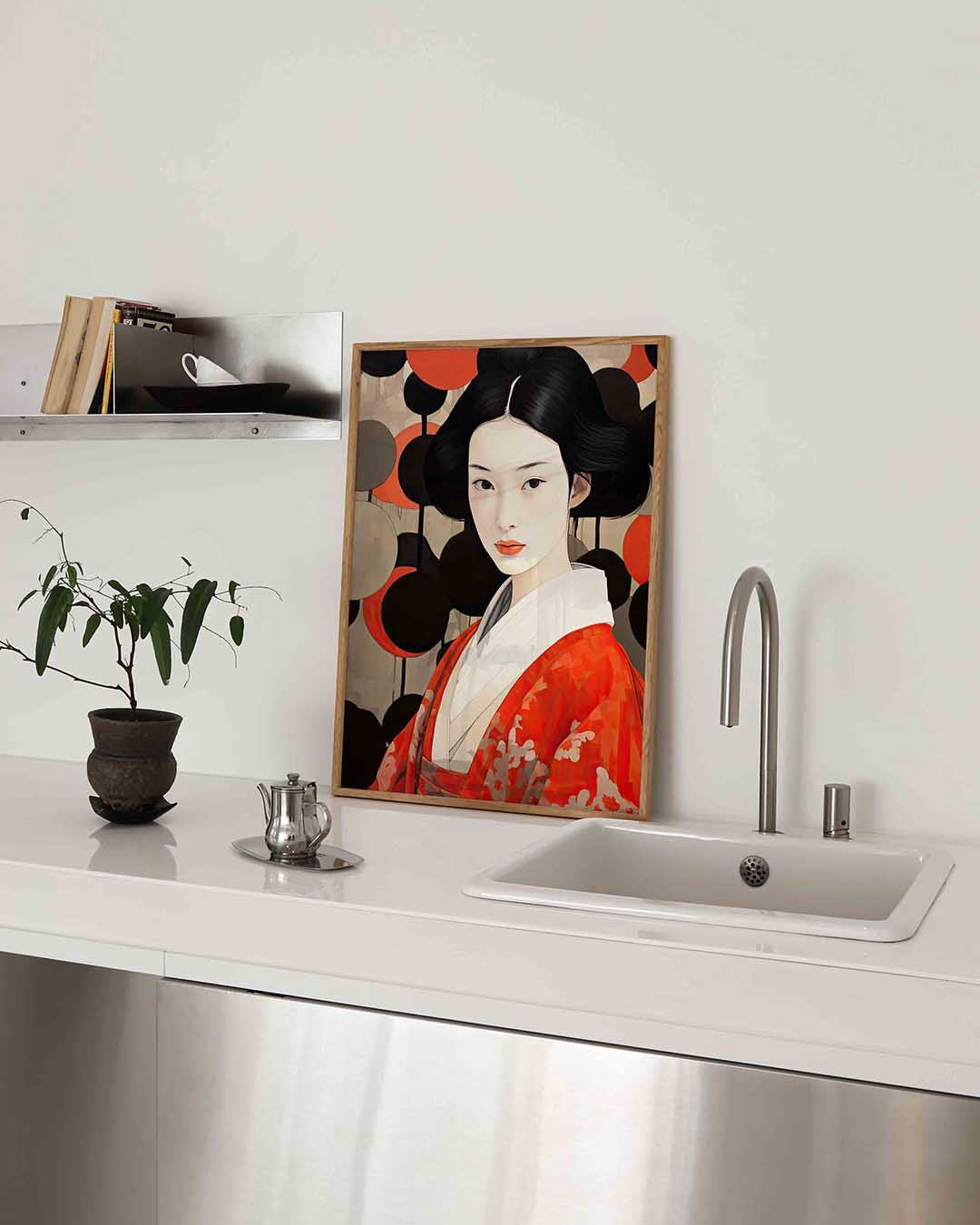 Vrouw in kimono Poster