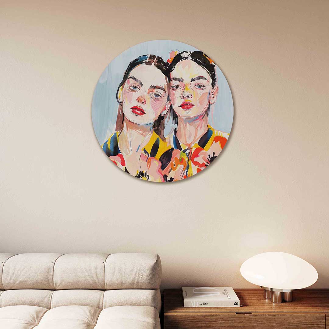 Portret van twee vrouwen Muurcirkel