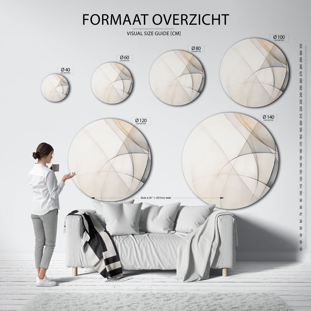 Abstracte lijnen Muurcirkel